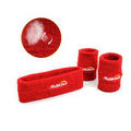 Fashion Cotton Knitted Red Sweatband Set (headband x1 + wristbands x 2), Custom Embroidered LOGO